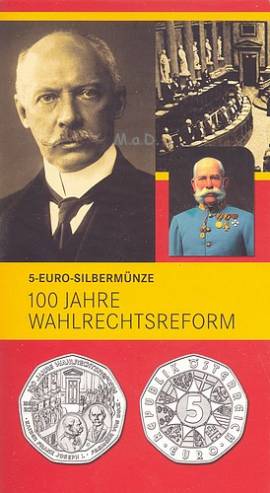 5 Euro  �sterreich 2007 - 100 Jahre Wahlrechtsreform - im Blister - Bild vergr��ern 