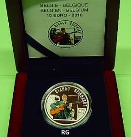 Belgien 10 � 2010  - 100. Geb. Django Reinhard  - PP farbig - Bild vergr��ern 