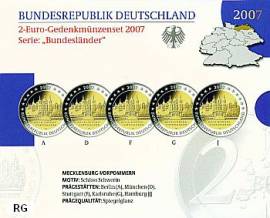 2 Euro Deutschland 2007 Schloss Schwerin -Blister PP - - Bild vergr��ern 