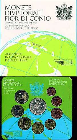 San Marino offizieller KMS 2008 stgl. - inkl. 5 � Internationales Jahr des Planeten Erde - - Bild vergr��ern 