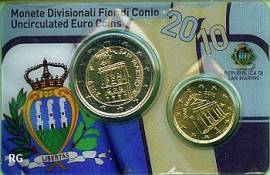 San Marino offizielles Minikit 2010 - 2 Euro, 10 Cent - Coincard - Bild vergr��ern 