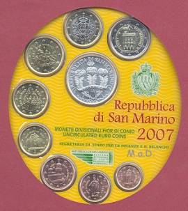 San Marino offizieller KMS 2007 stgl. - inkl. 5 � Europ�isches Jahr der Chancengleichheit - - Bild vergr��ern 