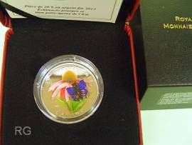 Kanada 20 $ 2013 - Sonnenhut mit Schmetterling - (farbig, Muranoglas) Proof
