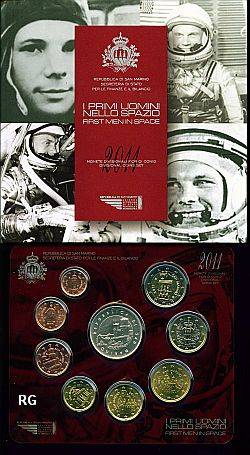 San Marino offizieller KMS 2011 stgl. - inkl. 5 � Erster Mann im Weltraum -