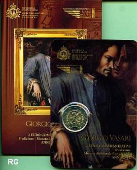 2 Euro San Marino 2011 - 500. Geburtstag Giorgio Vasari - im Folder
