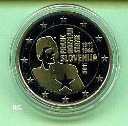 2 � Slowenien 2011 - 100. Geb. Franc Rozman Stane - Kapsel PP