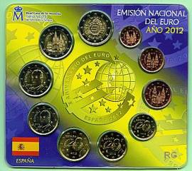 Spanien KMS 2012 - incl. 2 � Burgos + 2 � Bargeld - stgl.