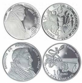 Vatikan 5 und 10 � 2009 - Weltfriedenstag / 80 Jahre Vatikan - - Bild vergr��ern 