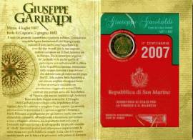 2 Euro San Marino 2007 - Giuseppe Garibaldi - im Folder - Bild vergr��ern 