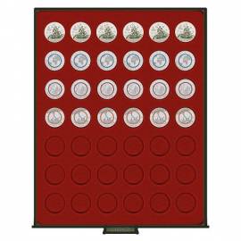LINDNER M�nzbox 2707 Rauchglas f�r 42 x deutsche 5 Euro lose M�nzen bis max. 27,5 mm  - Bild vergr��ern 