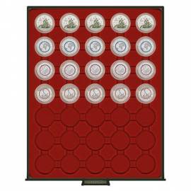 LINDNER M�nzbox 2935 Rauchglas f�r 35 x deutsche 5 Euro / 100 Euro M�nzen in Kapseln  - Bild vergr��ern 