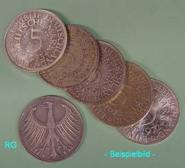 Deutschland 5 DM Kursm�nze -Silberadler- 1951-74 (mindestens ss-Erhaltung) - Bild vergr��ern 