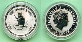 Australien 50 Cent Jahr des Affen / Monkey 2004 (1/2 oz) - Bild vergrern 