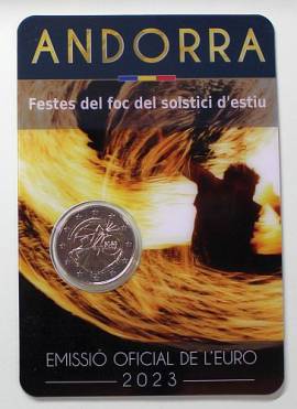 2  Andorra 2023 - Falles  Feste der Sommersonnenwende - Coin Card - Bild vergrern 