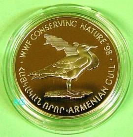 Armenien 100 Dram 1998 - Armenische Silberm�we - Silber PP - Bild vergr��ern 