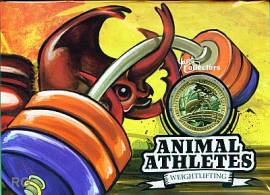 Animal Athletes Serie: 1 $ Australien 2012 - Nashornkfer - farbig Blister - Bild vergrern 