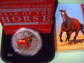 Australien 1 $ - Jahr des Pferdes - 2014 (1 Unze) farbig PP - Bild vergr��ern 