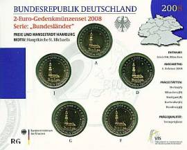 2 Euro Deutschland 2008 Hamburger Michel - Blister Stgl. - - Bild vergr��ern 