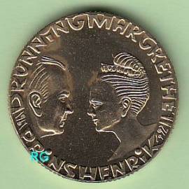 Dnemark 20 Kroner 1992 Silberhochzeit unc. - Bild vergrern 