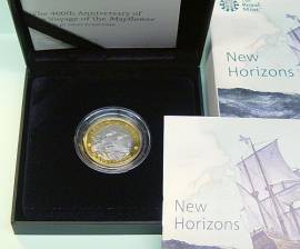 Großbritannien 2 £ 2020 - Mayflower New Horizonts - (Silber PP) - Bild vergrößern