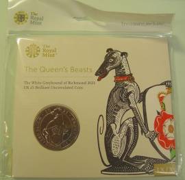 Gro�britannien 5 � 2021 - Queens Beasts: White Greyhound - (cu/ni BU) - Bild vergr��ern 