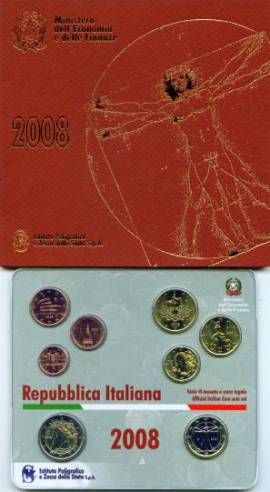 Italien 2008 - Kursm�nzsatz stgl. - Bild vergr��ern 