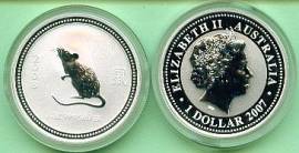 Australien 1 $ Jahr der Ratte / Mouse 2008 (1 oz) - Bild vergr��ern 