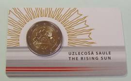 2 � Lettland 2019 - Aufgehende Sonne / Wappen Lettlands - Coincard - Bild vergr��ern 