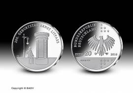 Deutschland 20 Euro 200. Geb. Ernst Litfa� 2016 bfr. in Kapsel - Bild vergr��ern 