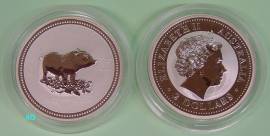 Australien 2 $ Jahr des Schweins / Pig 2007 (2 oz) - Bild vergr��ern 