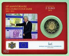 2 Euro Luxemburg 2012 10 Jahre Euro Bargeld (Blister) - Bild vergr��ern 