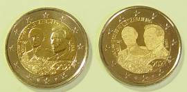 2 x 2 Euro Luxemburg 2021 100. Geburtstag Gro�herzog Jean M�nzzeichen L�we bfr. - Bild vergr��ern 