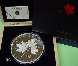 Kanada 250 $ 2011 - Maple Leaf Forever - 1 kg Silber PP - Bild vergr��ern 