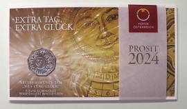 5 Euro �sterreich 2024 - Neujahrsm�nze: 365 + 1 Tag Gl�ck 2024 - im Blister - Bild vergr��ern 