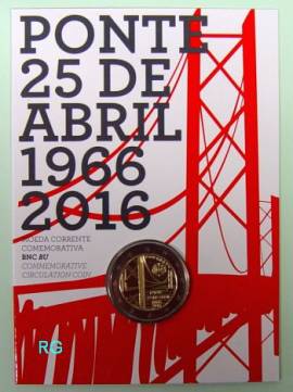 2 € Portugal 2016 - 50 Jahre Brücke des 25. April - stgl. - Bild vergrößern