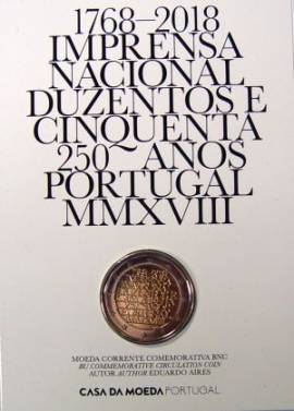 2 € Portugal 2018 - 250 Jahre Münzprägeanstalt - stgl. - Bild vergrößern