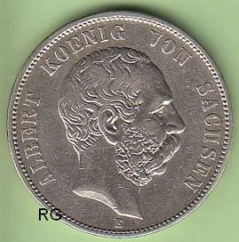 (Mi6) 5 Mark Sachsen 1875 E ss - Bild vergr��ern 