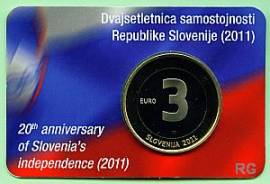 3 � Slowenien 2011 - 20 Jahre Unabh�ngigkeit - PP Blister - Bild vergr��ern 