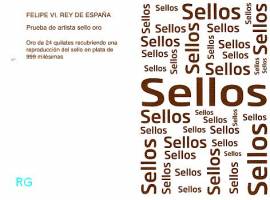 2 x 0,50 € Spanien 2015 - Briefmarke+Silberbriefmarke (vergoldet) Krönung von Felipe VI. - Bild vergrößern