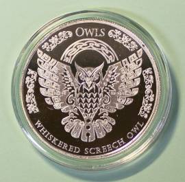 Tokelau 5 Dollar Wiskered Screetch Owl / Kreischeule 2022 1 oz BU - Bild vergr��ern 