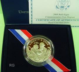 USA 1/2 $ 2008 - Wei�kopfadler (Bald Eagle) - proof - Bild vergr��ern 