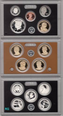 KMS, Quarter-  und  Dollarserie -Pr�sidenten- 2015 PP in Silber - Bild vergr��ern 