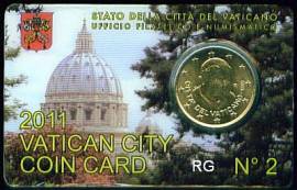 Vatikan 50 Cent 2011 - Coincard No. 2 - - Bild vergr��ern 