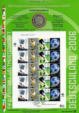 Numisblatt  WM/2005 Fussball WM 2006 - Bild vergr��ern 