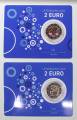2 x 2 Euro Luxemburg 2025 Thronjubiläum + Schumann-Erklärung coloriert Münzzeichen Merkurstab CC