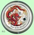 Australien 1 $ - Jahr des Drachen - 2012 (1 Unze) farbig BU