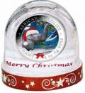 Weihnachten Elefant in Schneekugel 1oz African Wildlife Silber 2023 Somalia