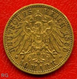 (Mi16) 10 Mark Preu�en 1890 A ss - Bild vergr��ern 