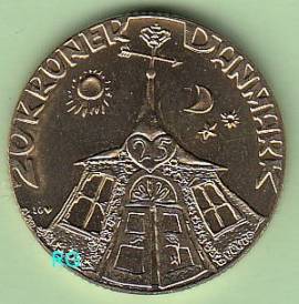 Dnemark 20 Kroner 1992 Silberhochzeit unc. - Bild vergrern 