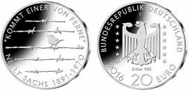 Deutschland 20 Euro 125. Geb. Nelly Sachs 2016 PP - Bild vergrern 